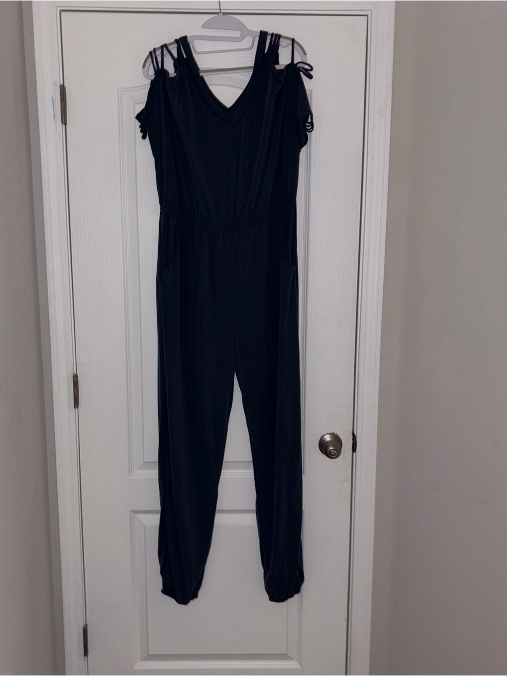 BUCKLE Women’s Blue Cold-Shoulder Jumpsuit Size Large